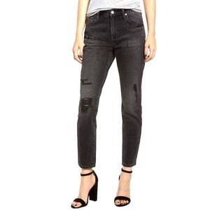 BlankNYC The Rivington Hi Rise Tapered Distressed Jeans Black "Before&After", 25